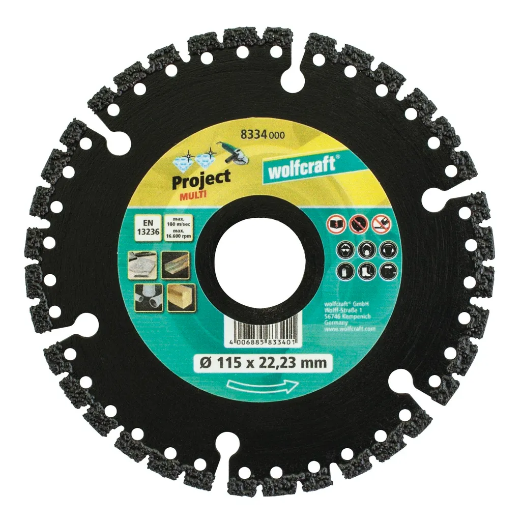 Roue de coupe diamantée Pro Multi Wolfcraft 8334000 haute performance 115