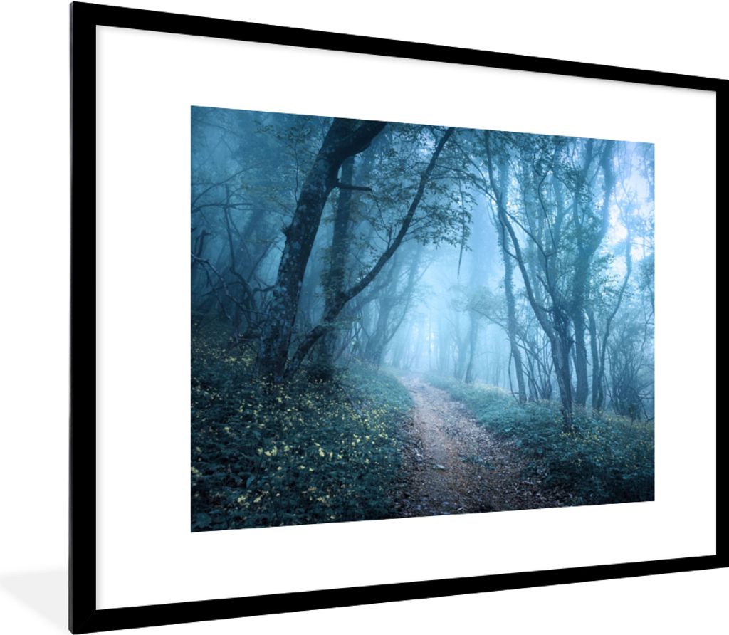MuchoWow® Gerahmtes Poster Bäume - Natur - Nebel 80x60 cm - Produktbild 