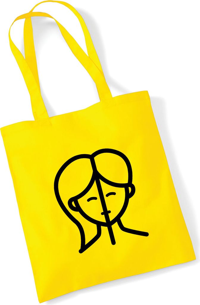 Huuraa Jutebeutel Zwillinge Sternzeichen Symbol 10 Liter Yellow Baumwolle Tasche Geschenkidee