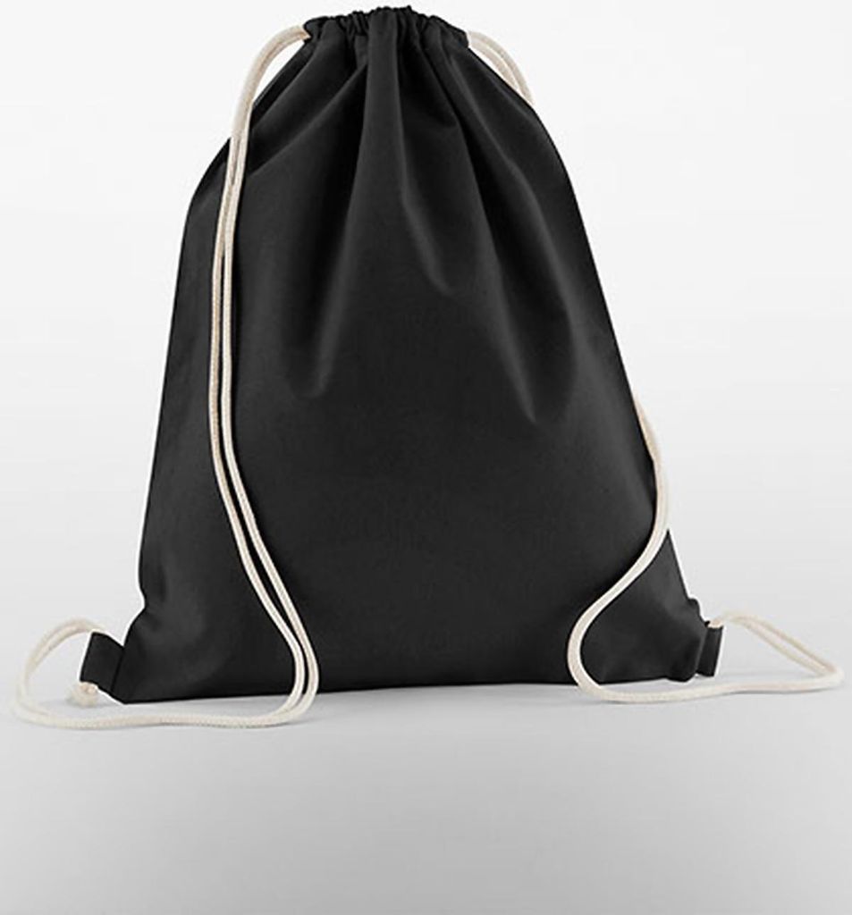 Westford Mill W160 | Organic Baumwolle InCo. Gymsac Turnbeutel - Farbe: Black - Größe: 37 x 46 cm