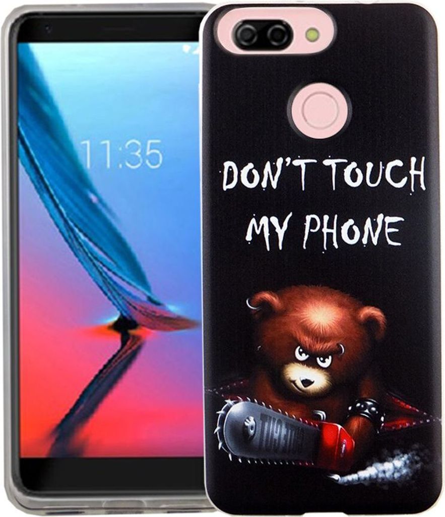 Handy Hülle für ZTE Blade V9 Vita Bär mit Kettensäge Smartphone Cover Bumper Schale Etuis