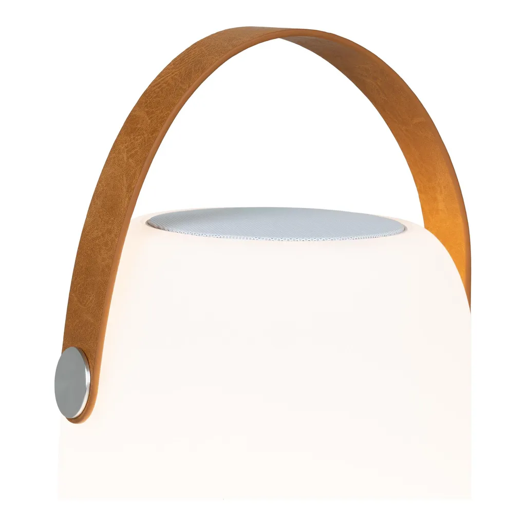 Lanterne de jardin LED rechargeable Cardiff blanche et haut-parleur - 13