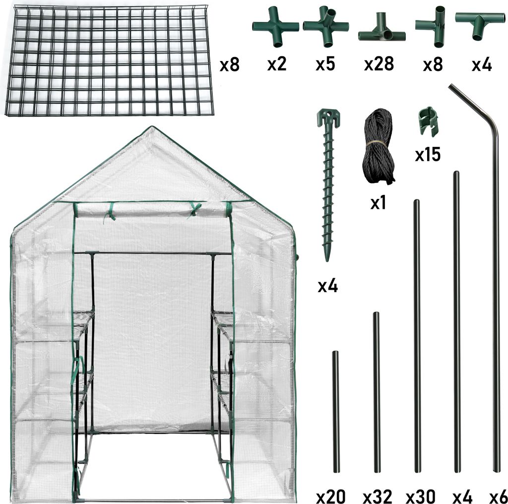 Bettizia serre en film plastique pour tomates 143x143x195 Image du produit 