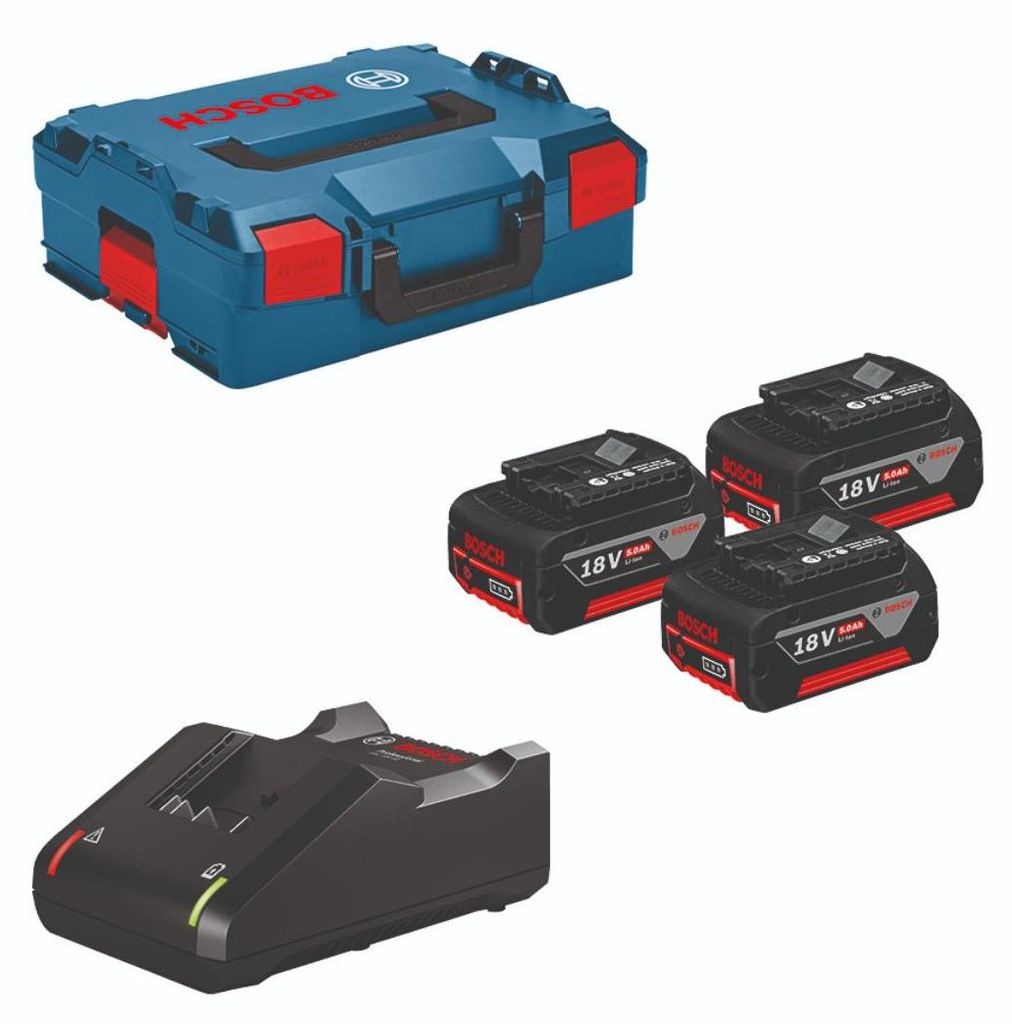 Professional Set: 3x Akku GBA 18V 5.0Ah in L-BOXX Produktbild 