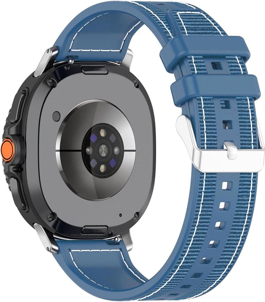 Für Samsung Galaxy Watch 8 / 8 Classic xDfind Hybrid Nylon Geflochtenes Silikon Armband Blau