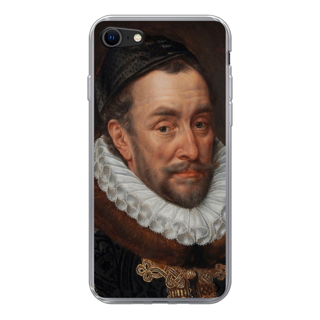 MuchoWow Handyhülle Schutzhülle Hülle für iPhone SE 2022 Wilhelm von Oranien - Gemälde von Adriaen Thomasz. Silikon Softcase Handy Hülle - ...