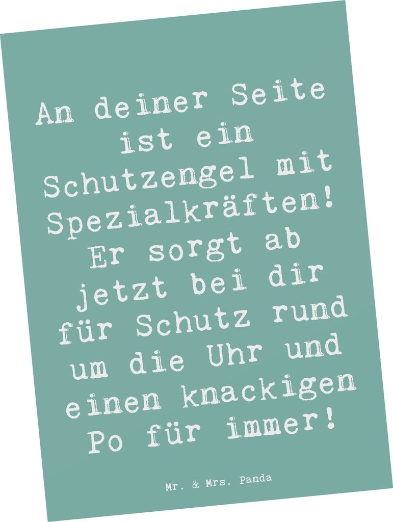 Mr. & Mrs. Panda Postkarte Spruch Schutz Schutzengel - Produktbild 
