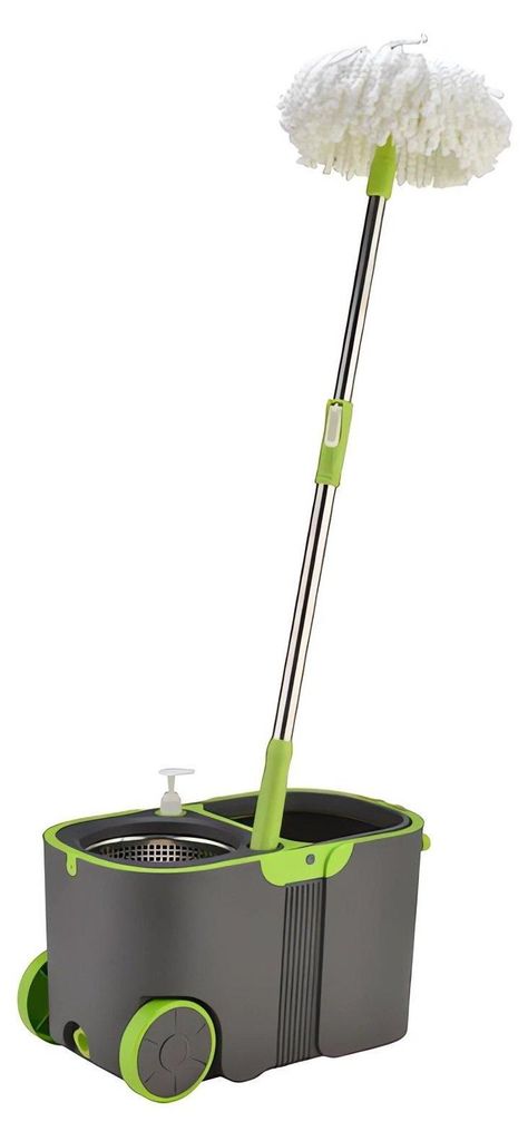 A spin mop and bucket set is shown against a white background.