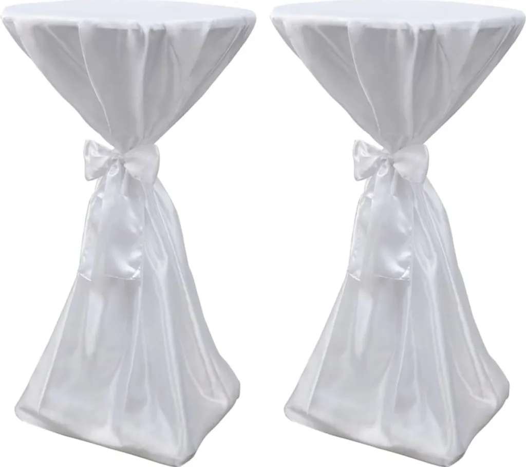 2 Tovaglie Elastiche Bianche 70cm per Tavoli Cocktail - Qualità Bar