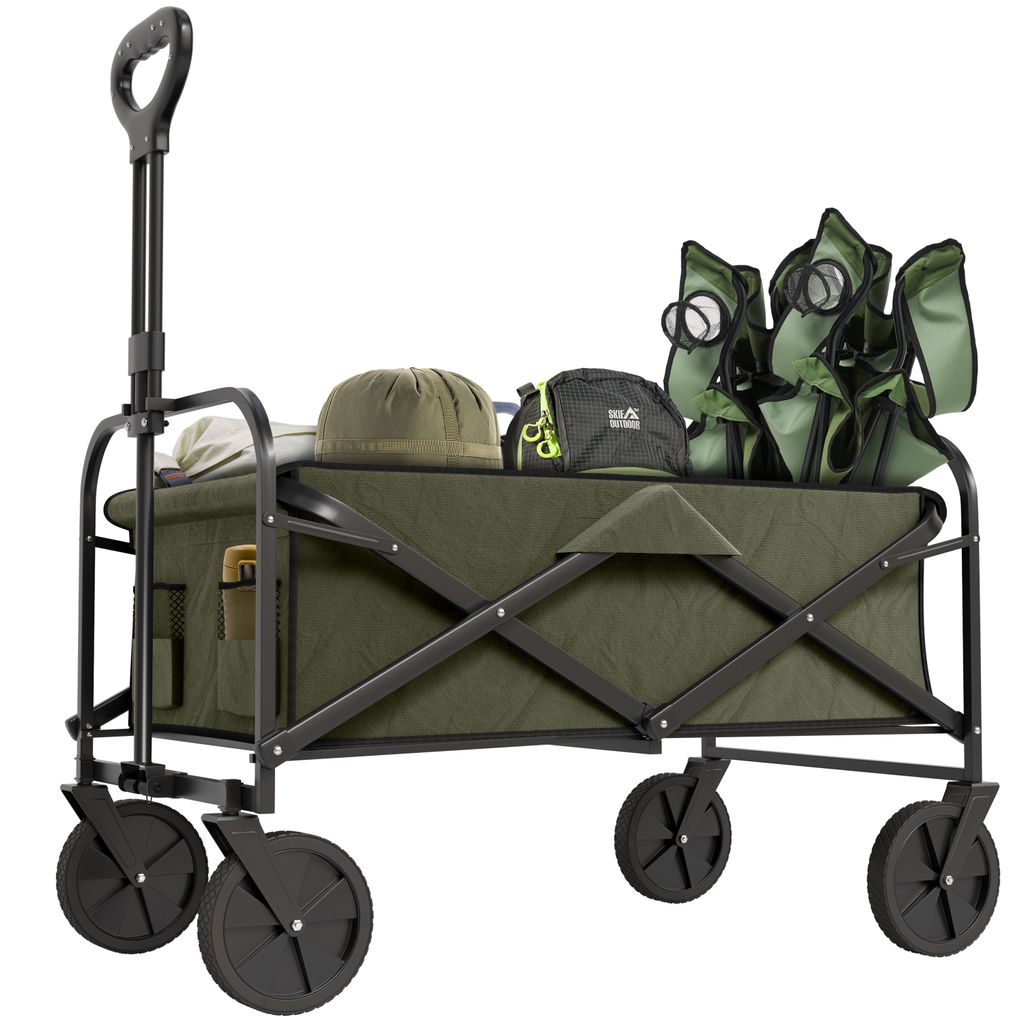 Avalo Bollerwagen XL - Faltbar - bis zu 110KG - 91x51x103 CM - 120L - 360o Räder - Grunn
