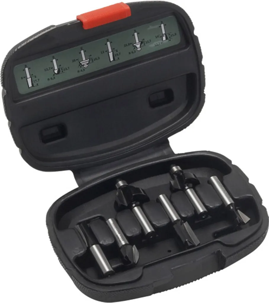 Set de 6 fraises à bois queue 8mm - Accessoires pour défonceuse standard - 7