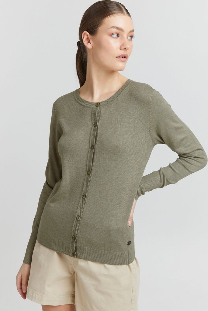 OXMO OXHlin - 21950012ME Damen Strickjacke Feinstrick Cardigan Strickcardigan