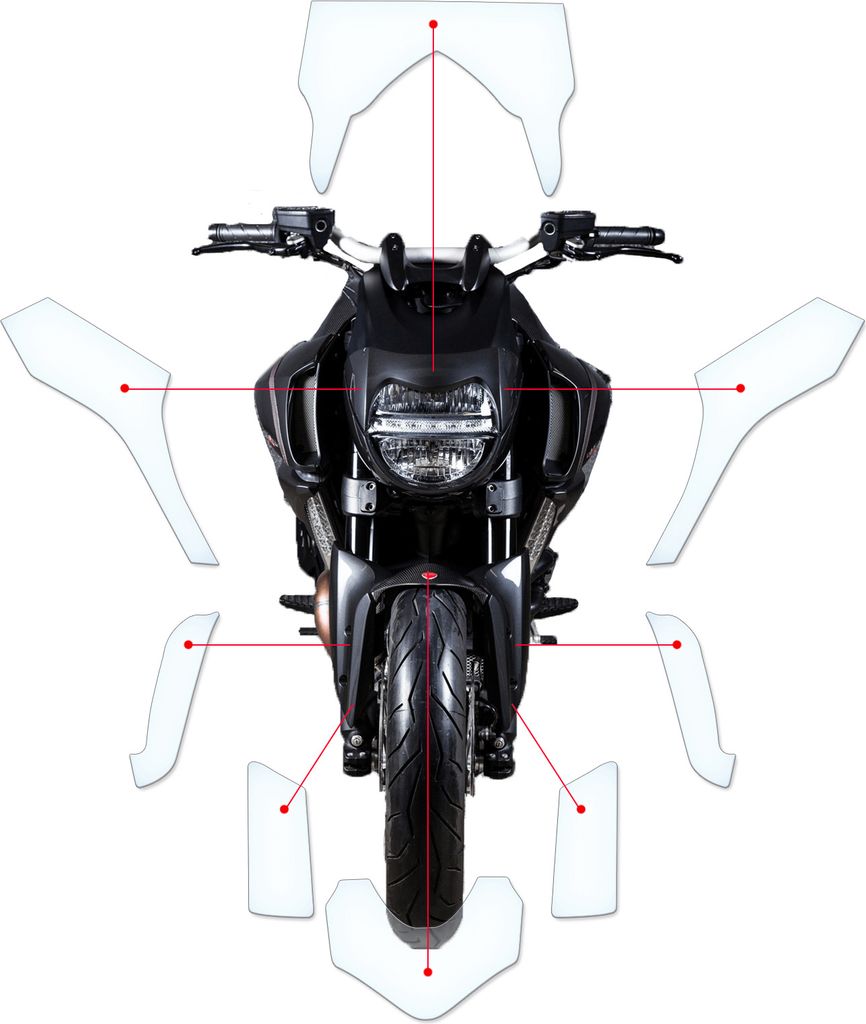 Lackschutzfolie Steinschlagschutz passend für Ducati Diavel Strada 2011-2018