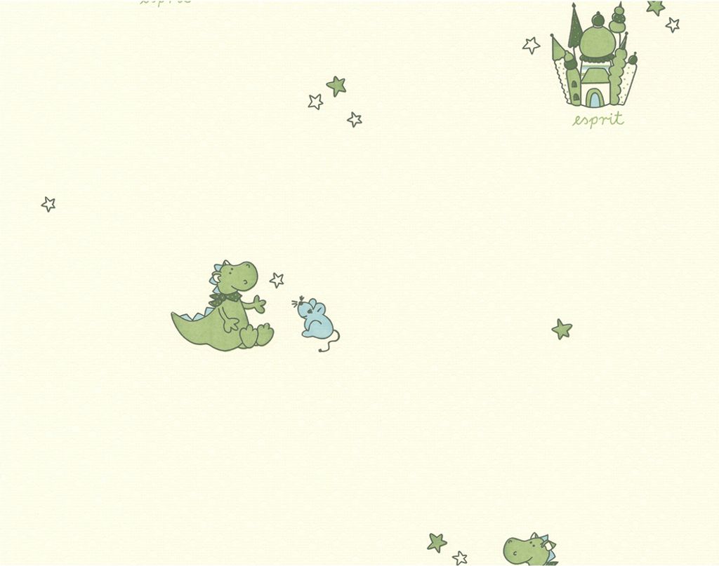 Esprit Kids Vliestapete Dragon Castle Tapete creme grün Produktbild 