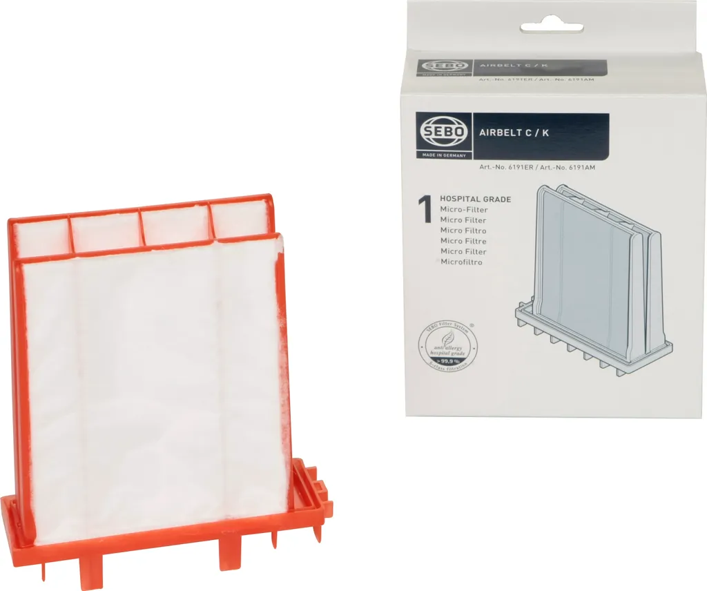 Filtre Sebo Hospital-Grade pour aspirateurs séries C et K - Microfiltre