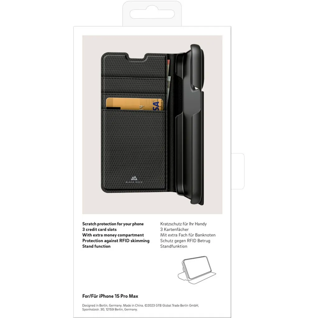 Protection intégrale iPhone 15 Pro Max Black Rock - Étui Usage Quotidien
