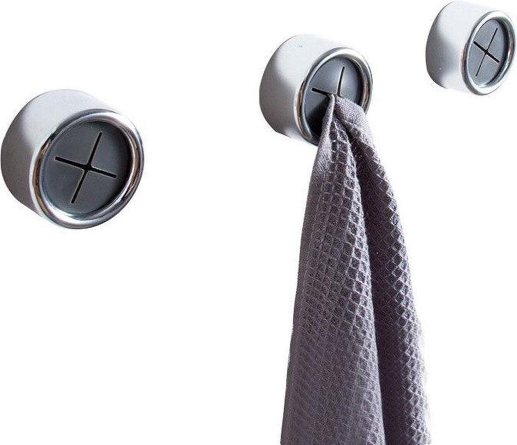Jumada's selbstklebende Handtuchhaken – Edelstahl – Silber – Hängend – Badezimmer – Zimmer – 3er-Vorteilspack