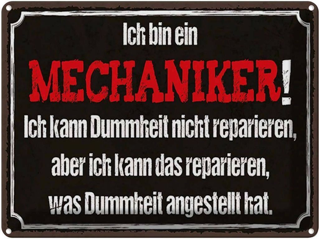 vianmo Blechschild 30x40 cm bin Mechaniker kann reparieren Beruf Arbeit