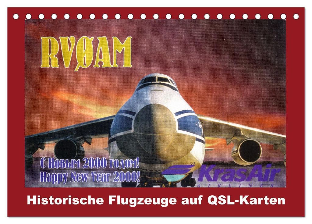 Historische Flugzeuge auf QSL-Karten (Tischkalender 2027 DIN A5 quer), CALVENDO Monatskalender