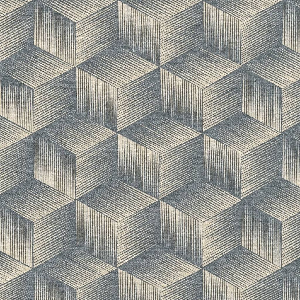 A.S. Creation | Natural Living | 385063 | Vliestapete | 3D Optik | 10.05 x 0.53 m | Blau | Wohnzimmer | Flur | Büro | Küche | Wohnräume
