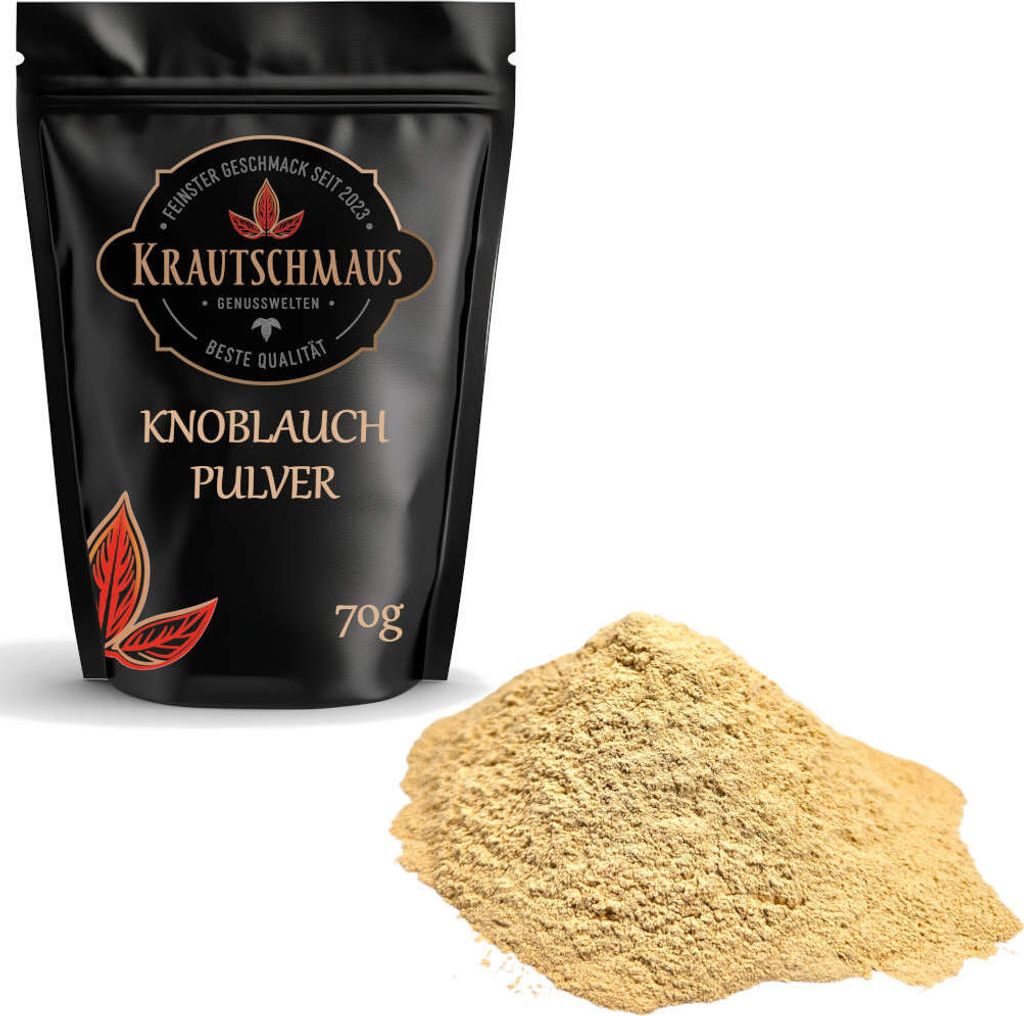70g Knoblauch Pulver von Krautschmaus, schonend getrocknet, voller Geschmack