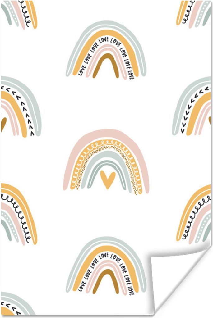 MuchoWow Poster Design - Regenbogen - Dekoration 80x120 cm - Papierdruck