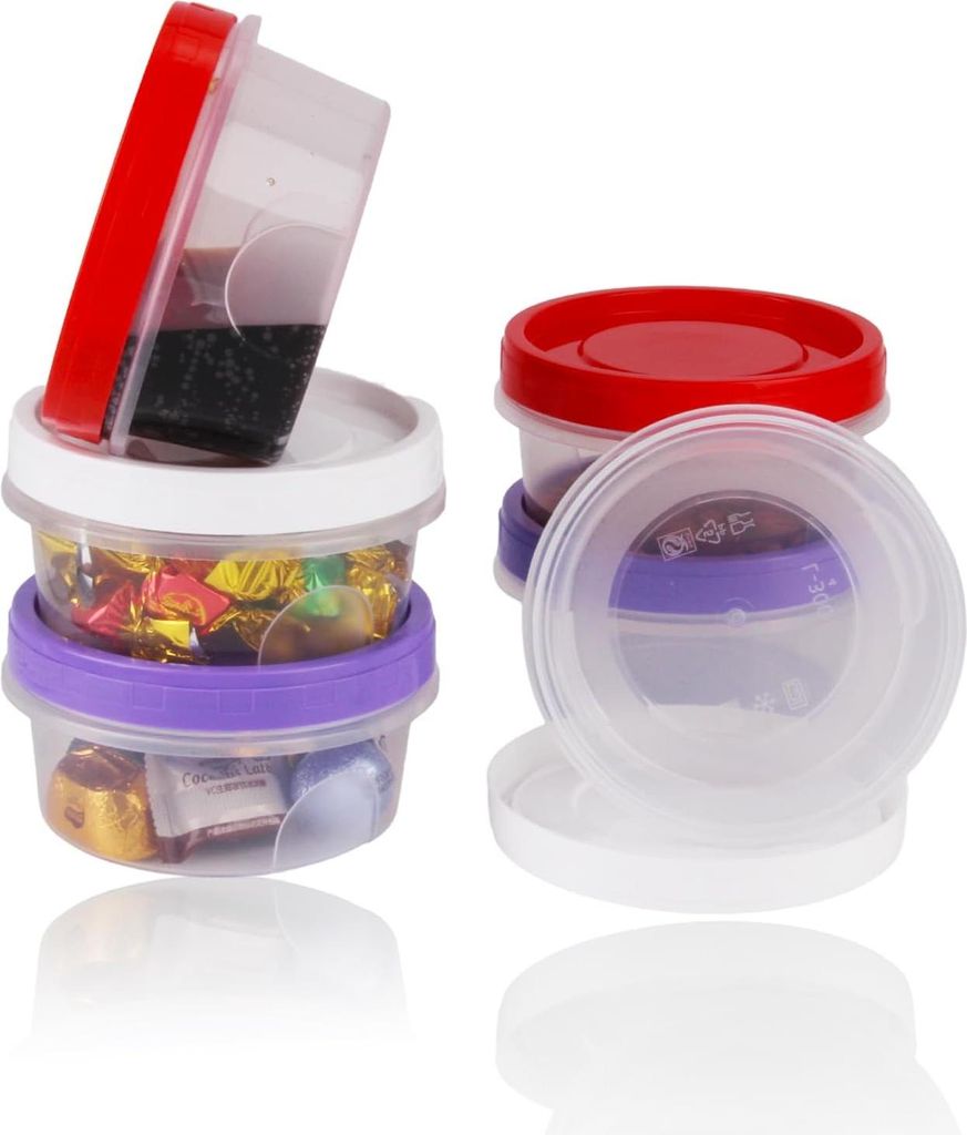 6 Stück Frischhaltedosen 300 ML Kleine Dosen mit Deckel Plastik Wiederverwendbar kleine Lebensmittelbehälter für Gefrier Spülmaschine Obst Jogh...