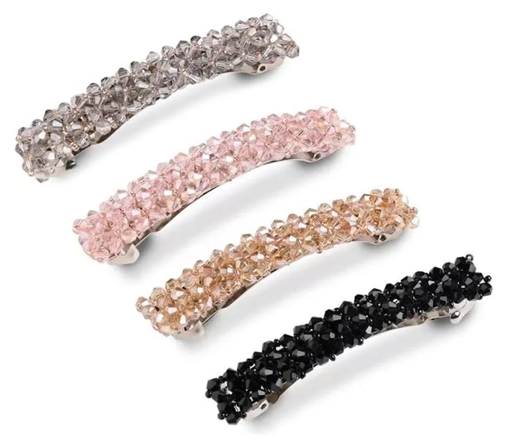 Accessoires Cheveux : Lot de Barrettes Automatiques en Cristal pour Femme