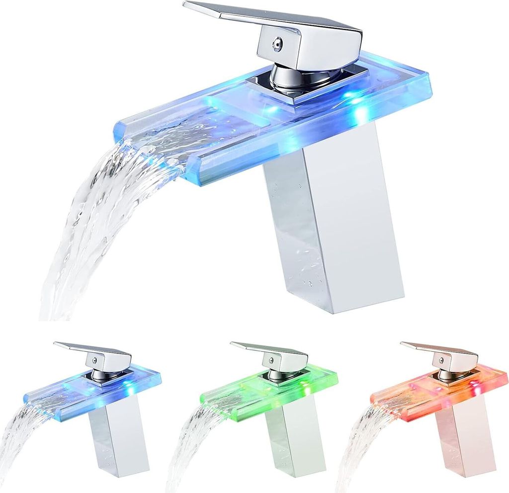 Wasserhahn Bad, LED Lichter Wasserhahn, Einhandmischer Produktbild 