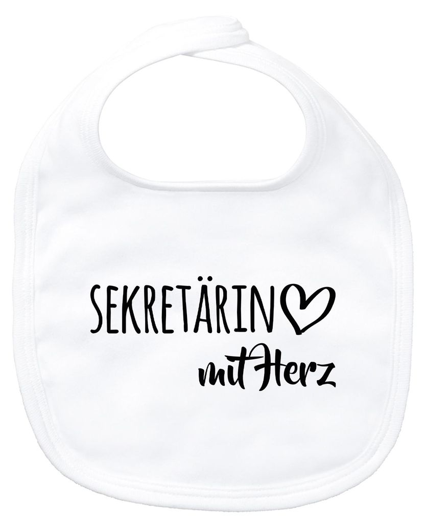 Huuraa Baby Lätzchen Sekretärin mit Herz White Klettverschluss Baumwolle Latz Geschenkidee