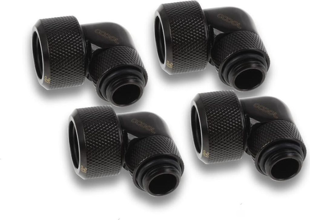 Alphacool 17609, Anpassung, Messing, Schwarz, 1/4", 90°, 29 mm