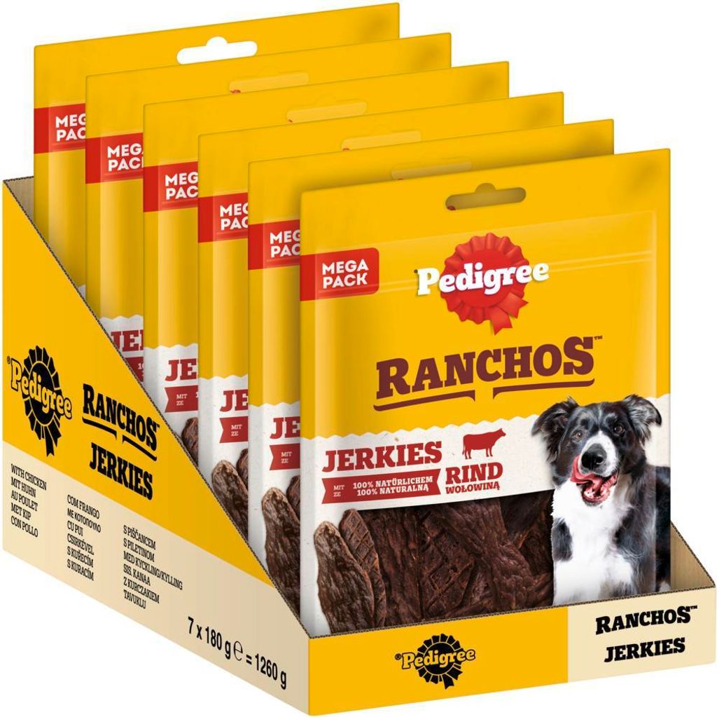 PEDIGREE® RANCHOS™ Jerkies Rind 7 x 180g Produktbild 