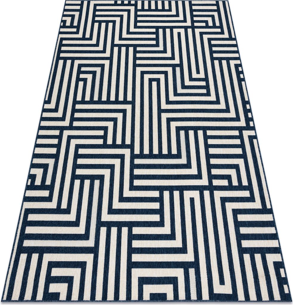 Teppich SPRING 20421994 Labyrinth, geschlungen - creme / blau Blau 80x150 cm