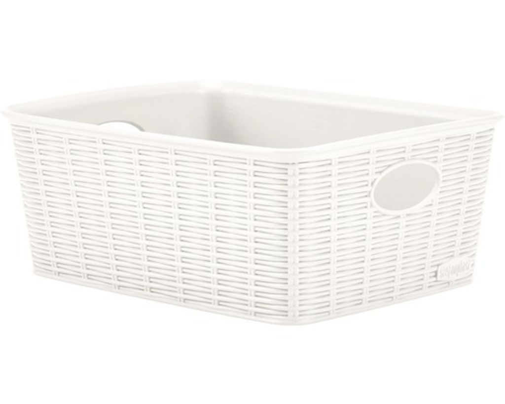 CZ košík 25x19,5x10cm, bílý ELEGANCE-M high, im.ratan