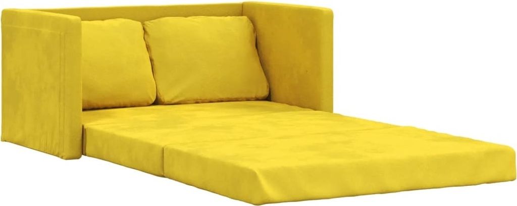 Bodensofa mit Schlaffunktion Dunkelgelb 122x204x55 cm Samt