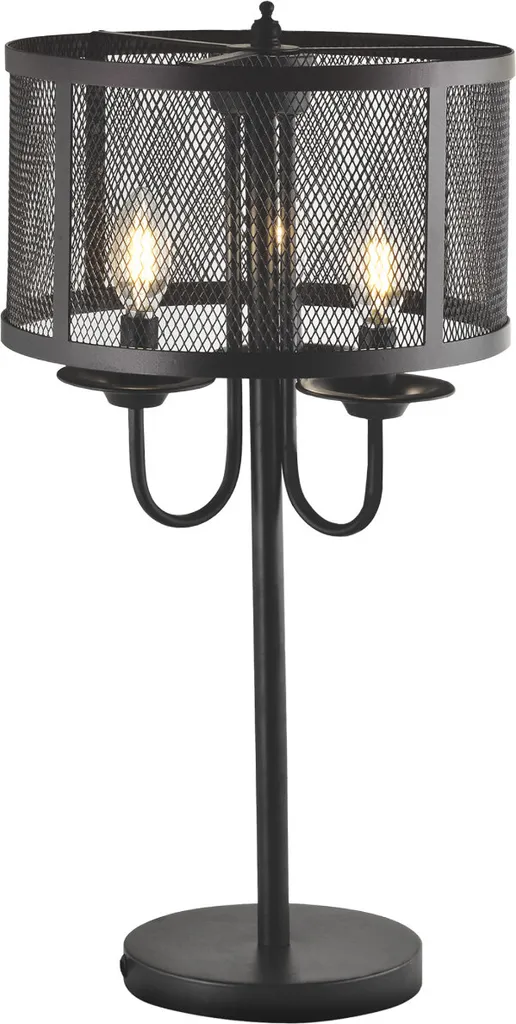 Lampe de salon SOHO pour grand buffet métal noir 3xE14 Polux 68cm