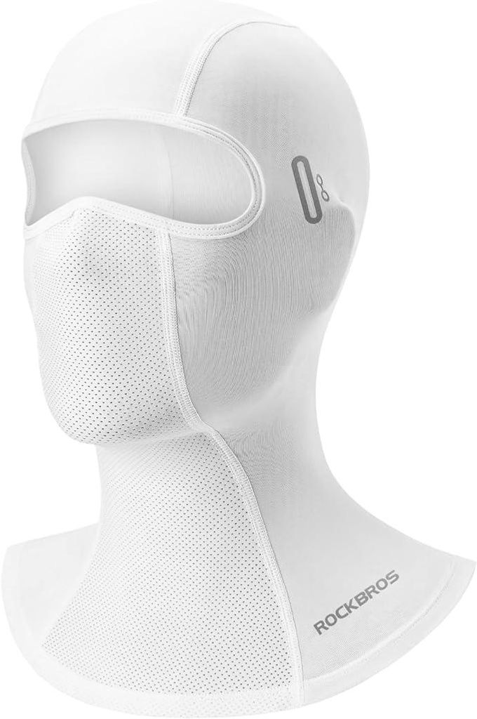 ROCKBROS Sommer Sturmhaube UPF40+ Balaclava Multifunctional Full Face Mask Schnelltrocknende Eisseide Gesichtsmaske Damen Herren, Weiß