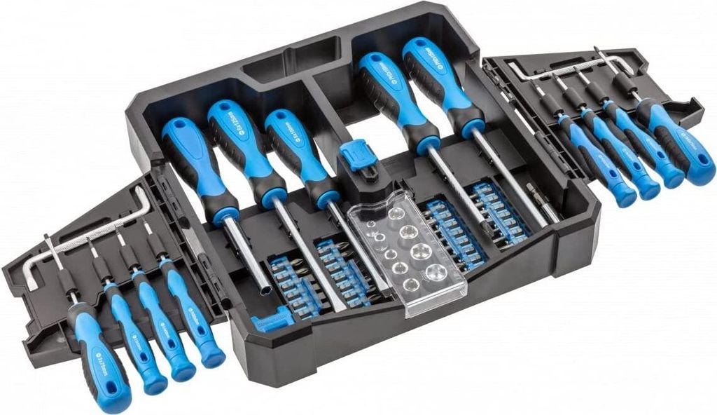 Högert Technik Schraubendreher und Bits aus hochwertigem S2-Legierungsstahl Set 63 Stk. HT1S105