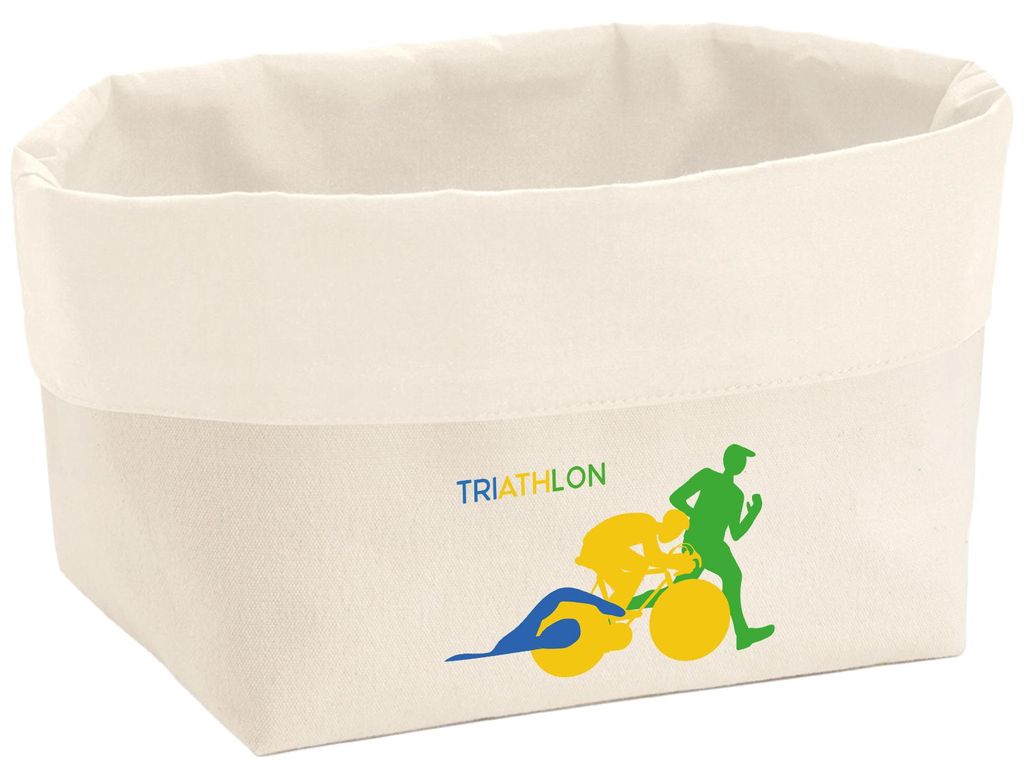 Huuraa Organizer Triathlon Schwimmen, Radfahren und Laufen 3 Liter Medium Canvas Baumwolle Utensilo Geschenkidee