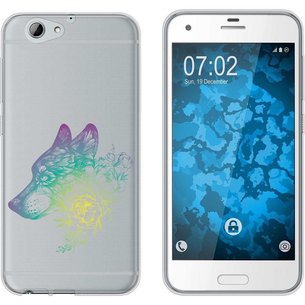 PhoneNatic Case kompatibel mit HTC One A9s Silikon-Hülle Floral Wolf M3-4
