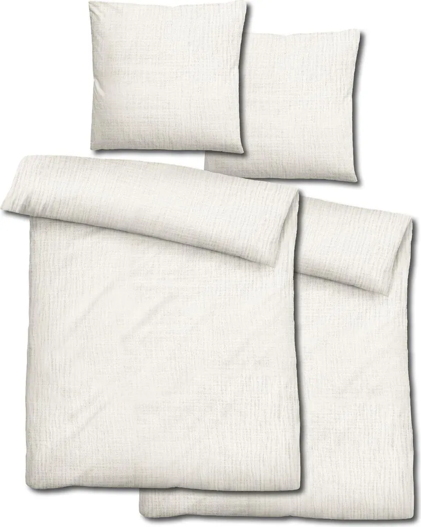 Confezione doppia di biancheria da letto Sleezzz® in mussola naturale 135 x 200 cm + 80 x 80 cm