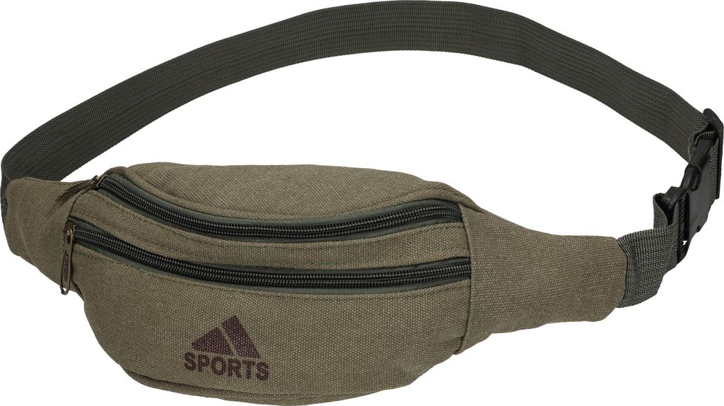 Betz Bauchtasche SPORTS aus Canvas Gürteltasche Hüfttasche Bikertasche Reisen Wandern Farbe: army-grün