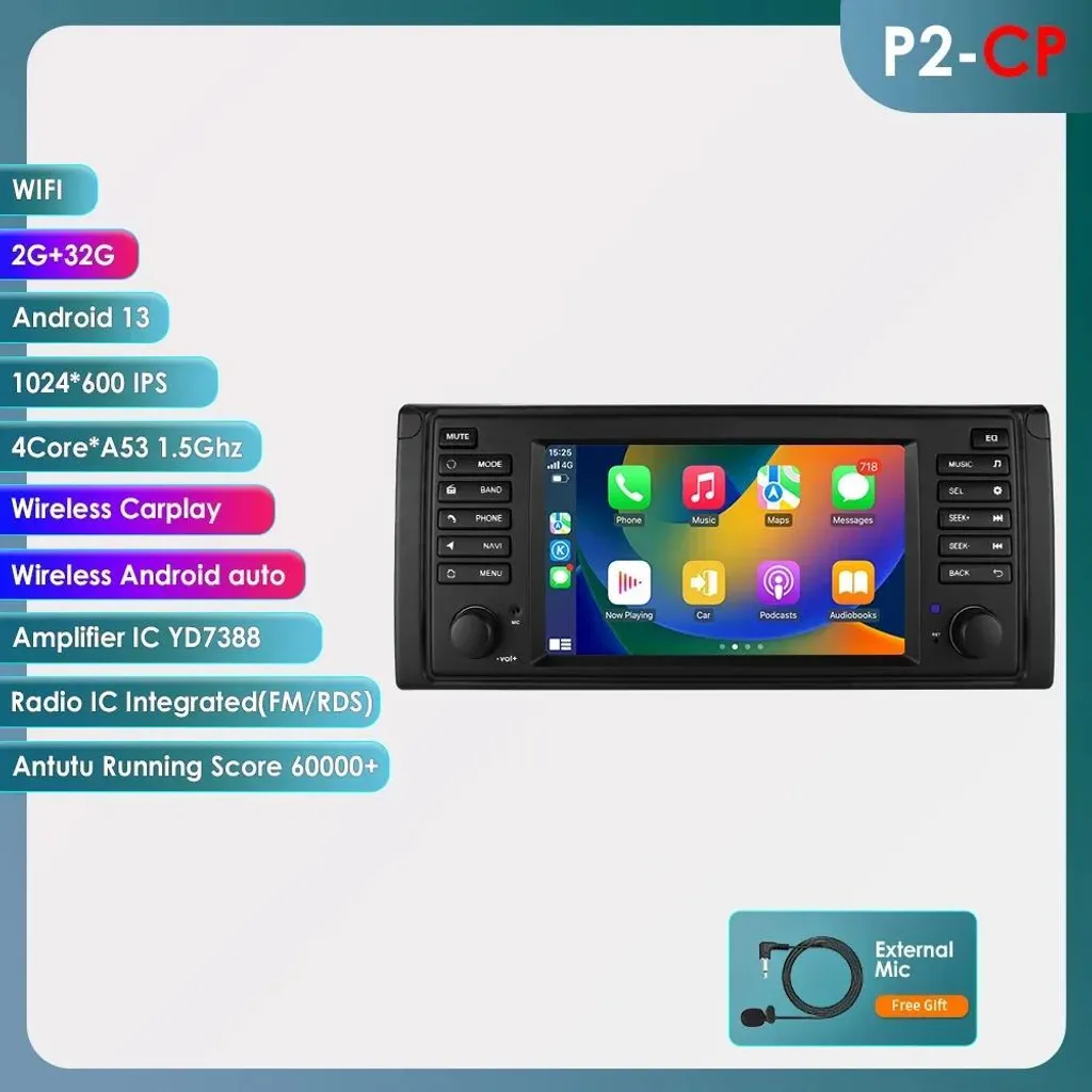 Écran Android 12 de 7 Pouces P2-CP pour Navigation GPS et Bluetooth