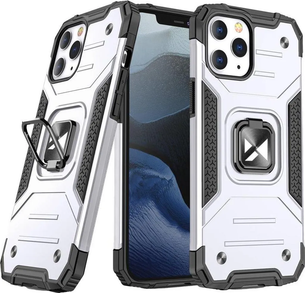 Custodia Ring Armor iPhone 13 Pro Max Argento | Lusso Blindato