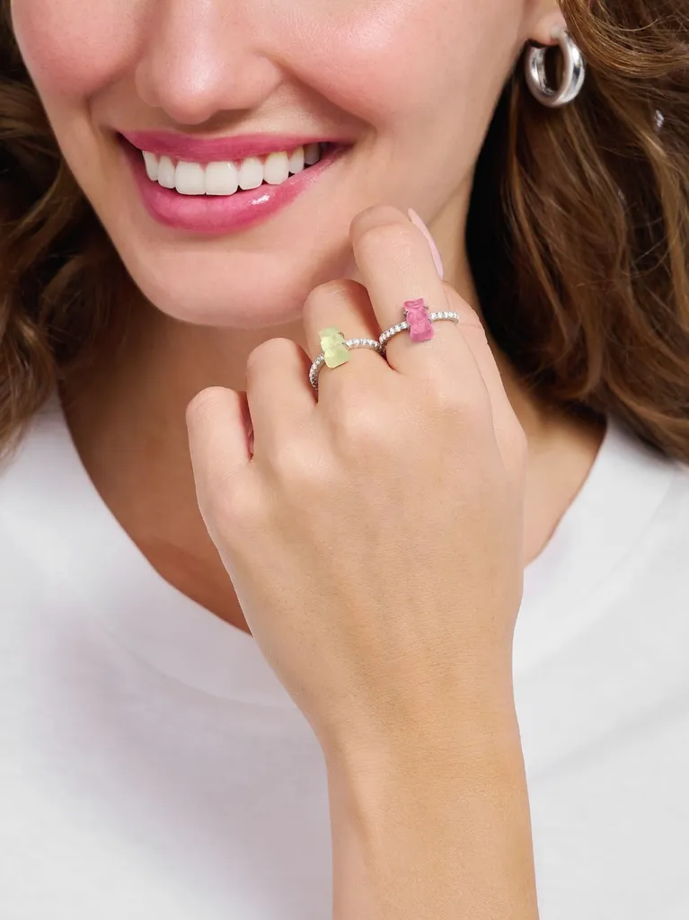 THOMAS SABO Anello da donna con pietre bianche, in argento sterling 925, placcato oro rosa 750, TR2256-416-14, 48
