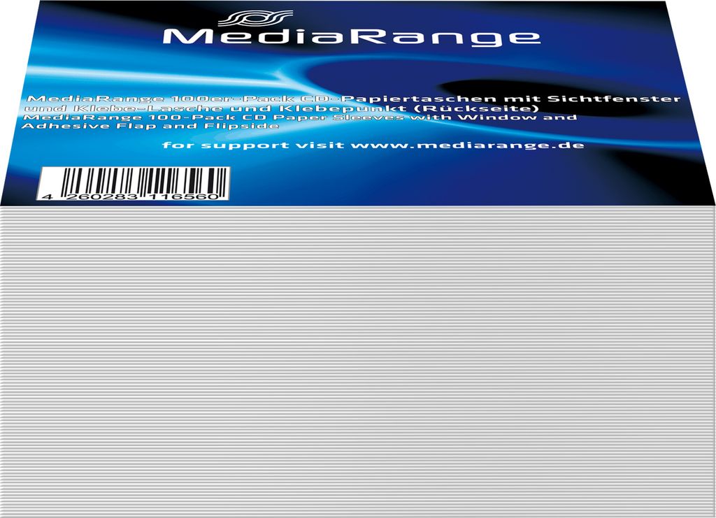 MediaRange Papierstecktaschen m. Sichtfenster, 100er-Pack Produktbild 