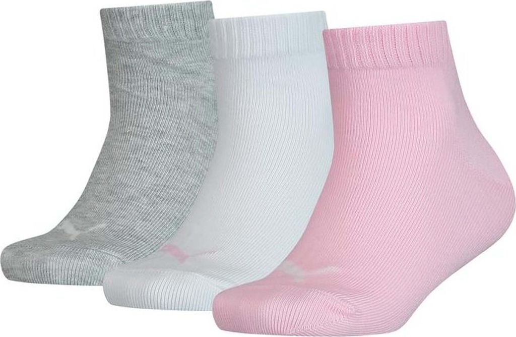 3er Pack PUMA Kinder Quarter Socken rose water 31-34