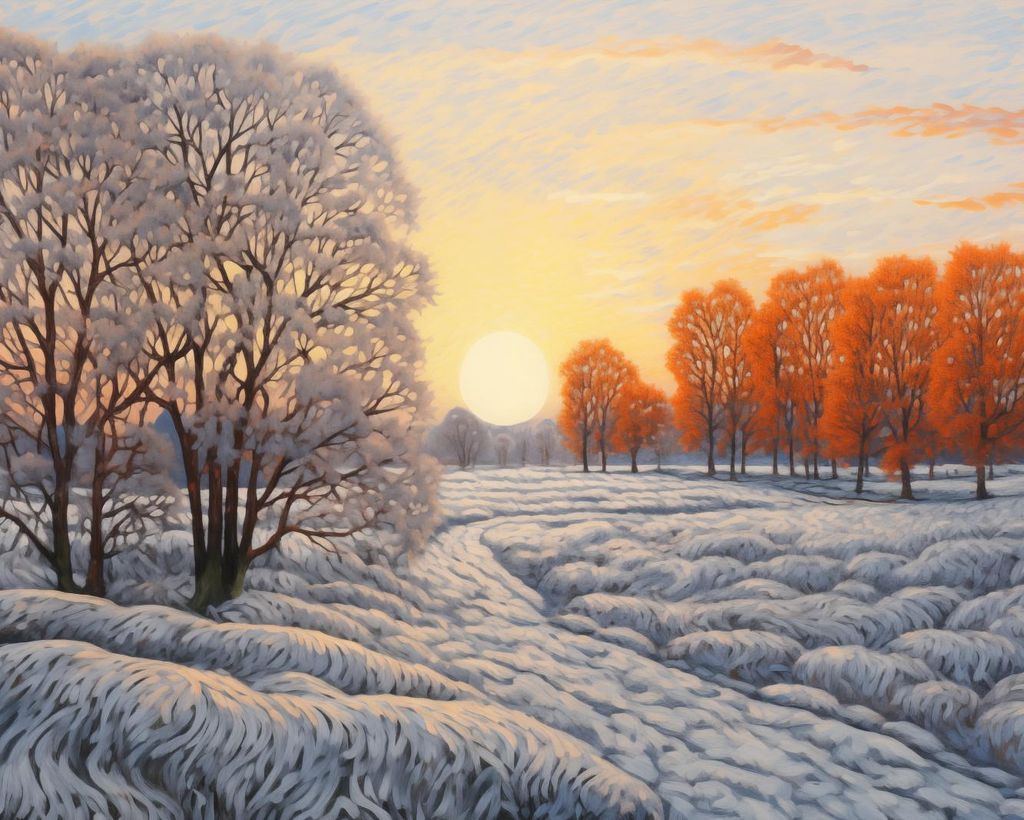 Plakat 50x40cm Winter in Feuertönen