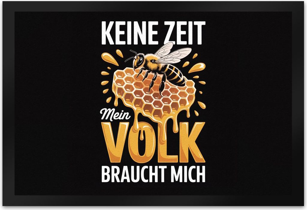 Biene Honigwabe Fußmatte XL in 40x60 cm für Imker - Keine Zeit