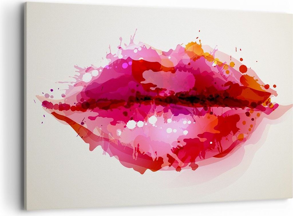 Bild auf Leinwand - Leinwandbild - Rote Lippen glänzend Produktbild 